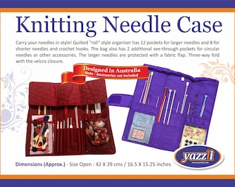 Yazzii CA190 Knitting Needle Case  - CA 190 Purple - sold by the Each - Shown with samples not included