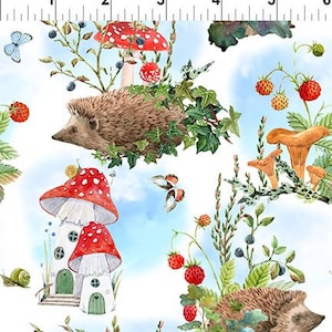 Hedgehog Hollow - 4HH1 Hedgehog Mushroom - Jason Yenter In the Beginning - Priced by the half yard