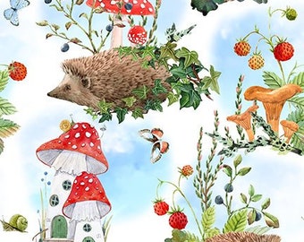Hedgehog Hollow - 4HH1 Hedgehog Mushroom - Jason Yenter In the Beginning - Priced by the half yard