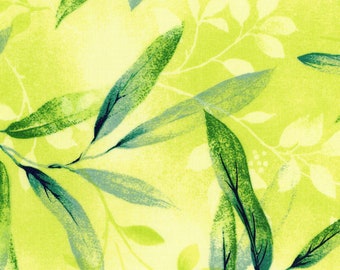 Rejuvenation Gentle Leaves - Leaf Blade Spray-  Maywood Studio - MAS 90302 S Yellow - Priced by the 1/2 yard