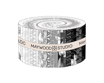 Moonlit Walk - Black & White - 40-Strip 2.5 Inch Roll - Maywood Studio - sold by the each  ST-MASMOON