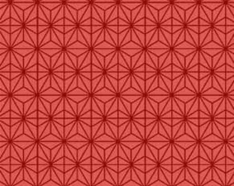 Michael Miller - Tokyo Fur-Tales - Asanoha DDC 12646 Tomato Red - Priced by the half yard