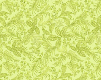 Fern Tropical Toile Exotica DCX10279 - Lime Green Michael Miller - Priced by the half yard