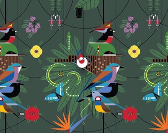 Charley Harper Discovery Museum 361 - Lakehouse Vol. 3  - Poplin BIFCH-90 - Priced by the repeat - 24 inch