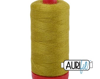 Aurifil 12wt Wool  Thread  - 8965 Electric Green Thread - Wool/Acrylic - 50% wool - 350 meter spool