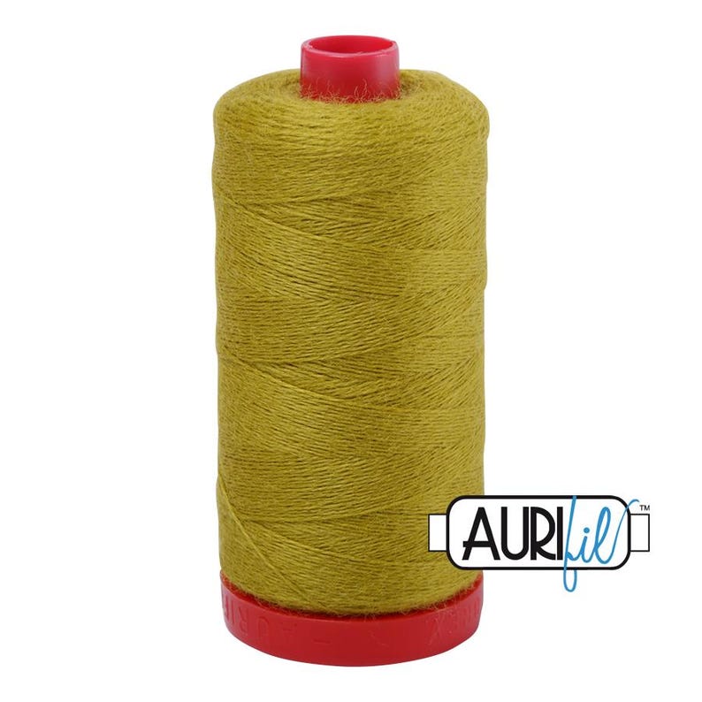 Aurifil 12wt Wool Thread - 8965 Electric Green Thread - Wool/acrylic ...