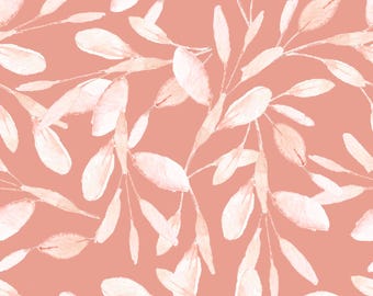 Floral Print Flannel 15453 Coral - 3Wishes - Priced by the half yard