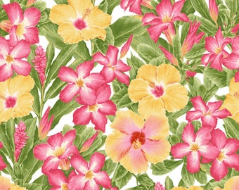 Packed Floral - Henry Glass Pink Paradise by Jane Shasky - 9861 84 - Priced by the half yard