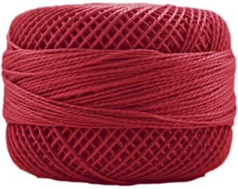 Presencia Perle Embroidery Thread #5 - Red 1902 - 45 yard spool