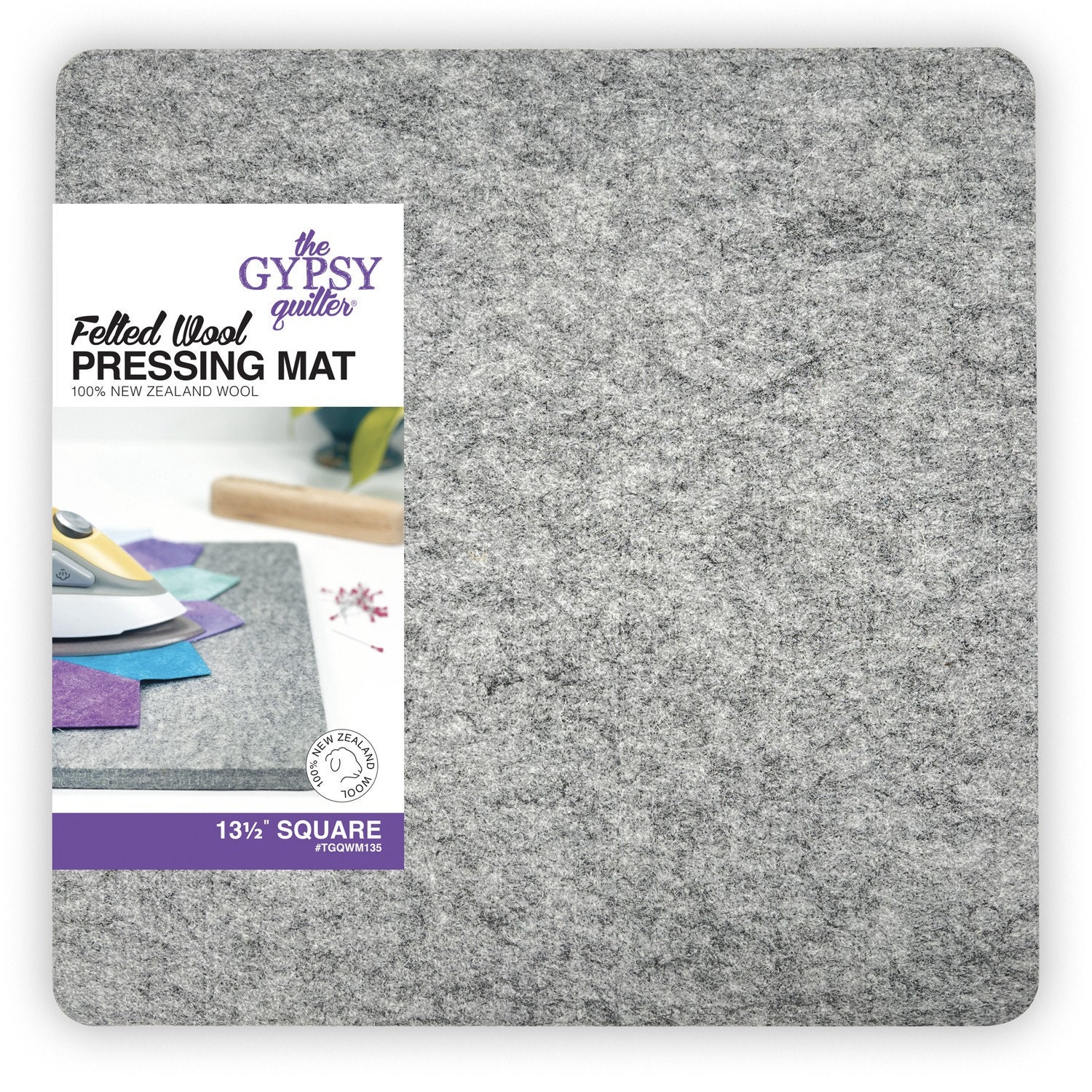 17''X 13.5'' Wool Ironing Mat for Quilting, 100% Wool from New Zealand, Portable Felted Wool Pressing Mat, Size: 17 x 13.5, Gray