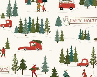 Christmas is in Town - Main C14740 White - Sandy Gervais for Riley Blake Fabric -  Priced by the 1/2 yard