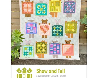 Show and Tell Animal Quilt Pattern - Elizabeth Hartman - Variable Size, Quilt Pattern