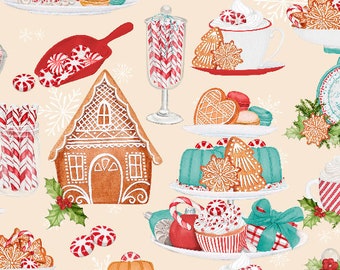 Gingerbread Cupcakes 27635 213 Large Allover Print - Peppermint Parlor Wilmington Fabric - Priced by the half yard