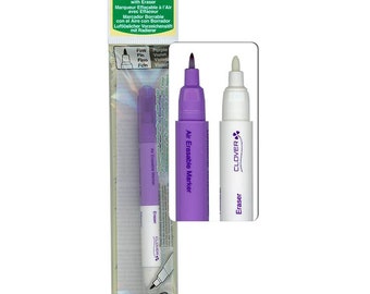 Air Erasable Marker  - choose point size - Purple /Pink - Clover # 5031 5032 5030 5012 - Dritz 701 - Dritz 677 - Sewline 50027