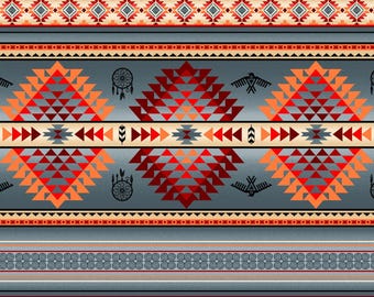 Native American Diamon Design 536 Gray - Tucson Collection - Elizabeth's Studio - Priced by the half yard