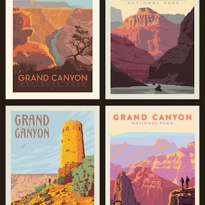 Grand Canyon National Parks PP 8936 Fabric Poster - Anderson Design Group for Riley Blake - 4-Patch Block 36-Inch Panel