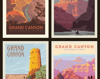 Grand Canyon National Parks PP 8936 Fabric Poster - Anderson Design Group for Riley Blake - 4-Patch Block 36-Inch Panel