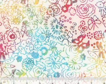 Anthology Boho Blooms - 733Q 6 - Glow Flowering batik - Laura Heine Collection - Priced by the Half Yard
