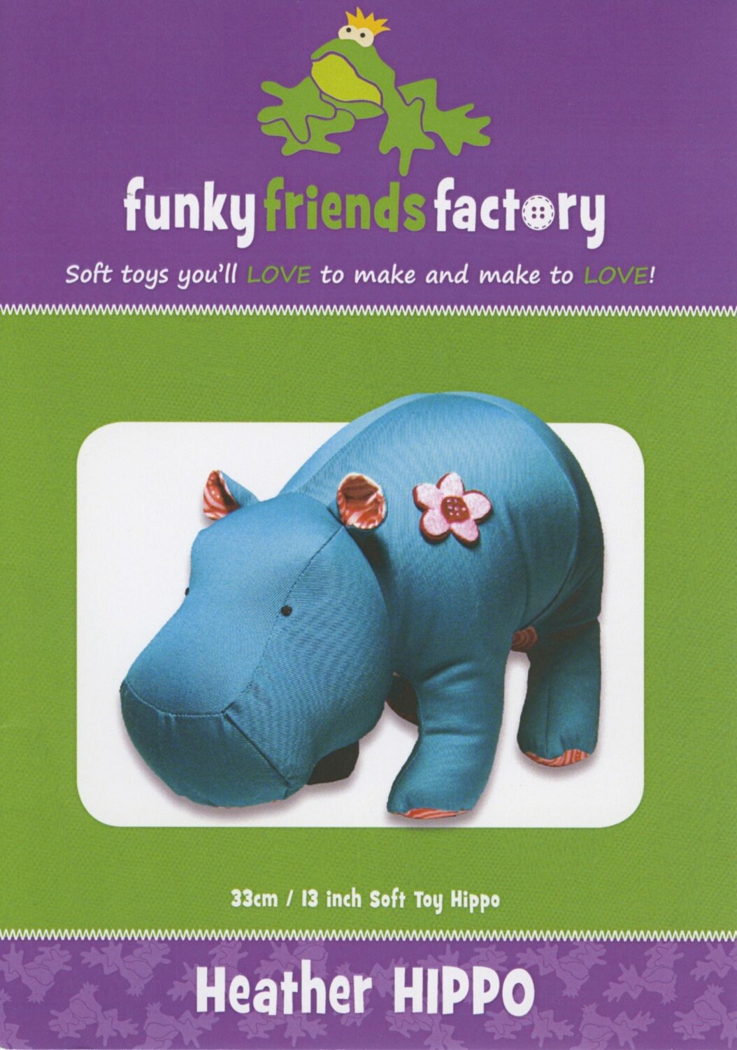 hippo stuffed animal pattern
