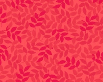 Harmony Blender Fabric - Leaf Fabric by Quilting Treasures 24777 CR Geranium - Priced by the 1/2 yard