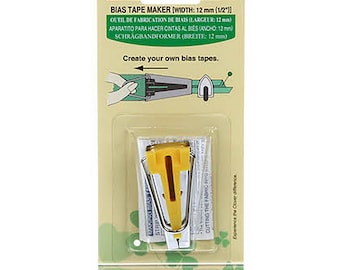 Bias Tape Maker - Size 12mm (Half Inch) Clover 464 Yellow