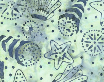 Coastal MAS B41 01 - Seashell Batik - Monique Jacobs for Maywood Studio  Soft Green - Priced by the half yard