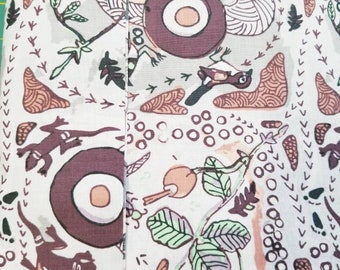 Australian Fabric - Running Possum Vine Gray - Aboriginal Fabric - by Nambooka - Priced by the half yard