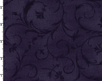 Beautiful Backing 108 - Elegant Scroll - Maywood Studio - MASQB 100 - VJ  Purple - Priced by the Yard or 3-yard Bundle - 108 Inch Wide