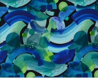 Playgrounds  Abstract Waves - Sky Blue 2262 14 - Amarilys Henderson for Moda Fabrics - Priced by the half yard