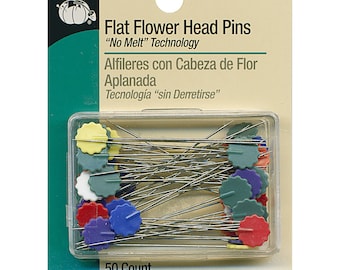 Quilting Pins - Flower Pin - Flat Pin - Pin Weaving - 50ct - Dritz #68 Stainless Steel