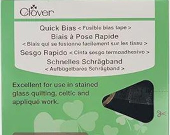 Quick Bias Fusible Bias Tape - 11 yards x .25 inch width - Black Clover 700