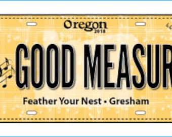 Row by Row Fabric License Plate  - Gresham Oregon Plate - Feather Your Nest