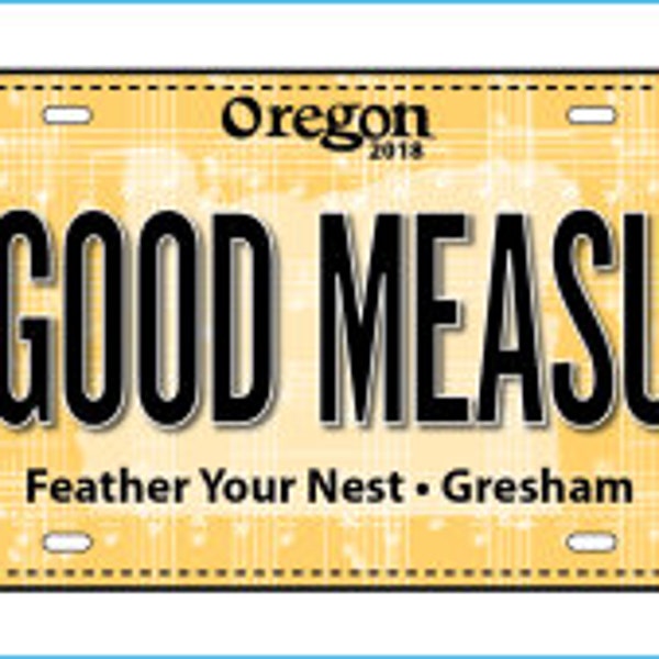 Row by Row Fabric License Plate  - Gresham Oregon Plate - Feather Your Nest