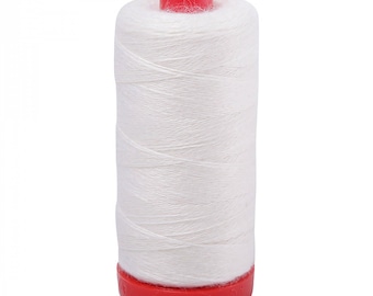 Aurifil 12wt Wool Thread - Bright White 8024 - Wool Lana Acrylic/Wool Embroidery & Quilting Thread 12 wt - 50% wool