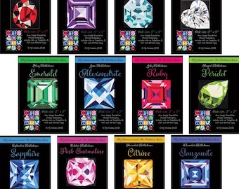 Birthstone Blocks - Gemstone Pattern - MJ Kinman - Paper Piecing block pattern - Calendar Stones - Freezer Paper Piecing