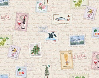 Dear Washington Stamps Cream - CD 17731 - Riley Blake APNSH - Priced by the half yard