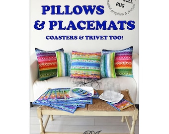 Jelly Roll Pillow & Placemat Pattern - Rona Lambson -  DIY Project - Pattern only