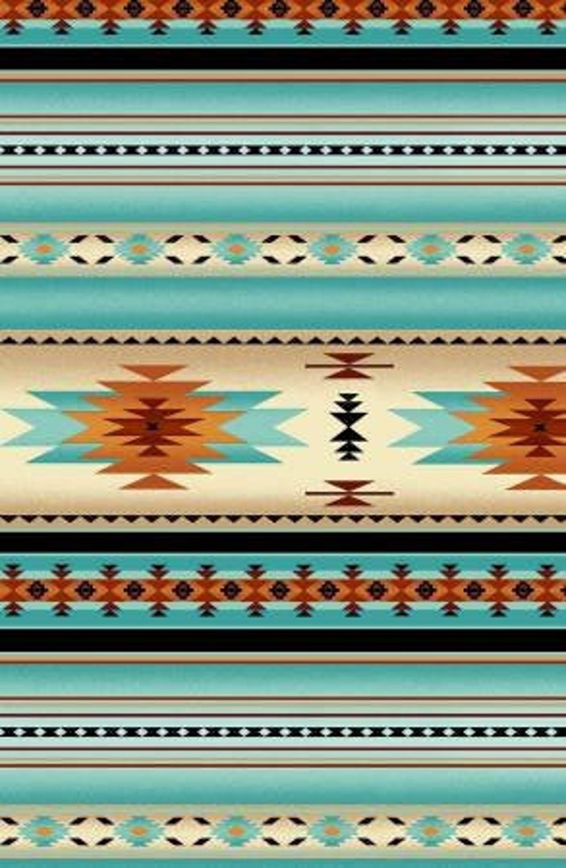 Indian Blanket Stripe Cotton Fabric From Southwest Tucson Etsy