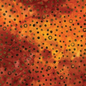 Benartex Batik  – 9210 88 - Flame Orange Bubbles – Harvest - Priced by the half yard
