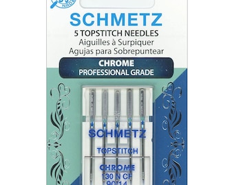 Schmetz Topstitch Chrome Machine Needles - Professional Grade sz 90/14 - (5) Needles Per Pack