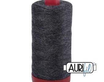 Aurifil 12wt Wool  Thread  - Heather  Mélange 8083 - Dark Gray Thread - Wool/Acrylic - 50% wool - 350 meter spool