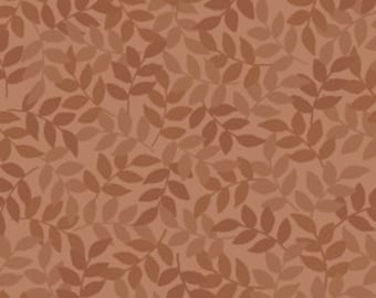 Harmony Blender Fabric - Leaf Fabric by Quilting Treasures 24777 A Toast Brown - Priced by the 1/2 yard