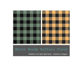 Plaid Fabric, Buffalo Plaid -  North Woods by Cynthie Fisher for Quilting Treasures - 26263 Choose Color - Priced by the Half Yard