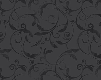 Woodland Whispers HEG 437-99 Charcoal Swirl - Henry Glass Fabric - Priced by the half yard