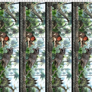 Jurassic Fabric 3JUR1 Dinosaur Border Stripe T-Rex Fabric In the Beginning Fabric Priced by the half yard image 2