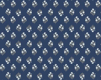 My Darling Deer - Meadow Night Blue 25987 - Poppie Cotton Fabric - Priced by the 1/2 yard