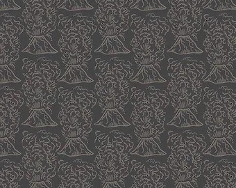 Roar Volcanoes - Charcoal Black 12461- Riley Blake Fabrics - Priced by the half yard