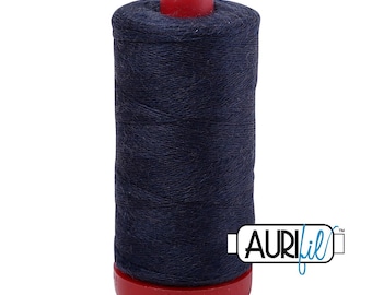 Aurifil 12wt Wool  Thread  - Midnight 8093 - Dark Blue Thread - Wool/Acrylic - 50% wool - 350 meter spool