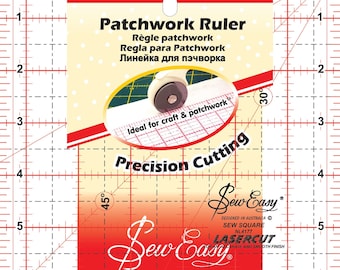 Square Ruler 6-1/2 -Inch - Patchwork Ruler - by Tacony Sew Easy - Acrylic NL 4177