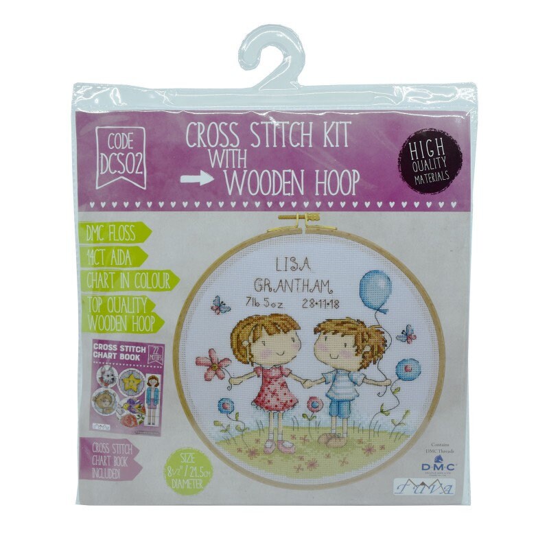 Tuva Cross Stitch Kit With Wooden Hoop,embroidery Kit,beginner